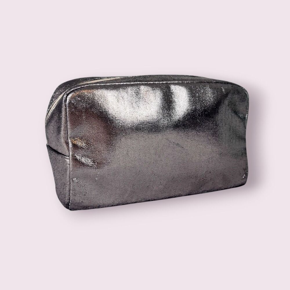 Travel-Ready Coach Fragrance PinkSilver Shimmer Toiletry Cosmetic Bag Pouch Case - Picture 2 of 12